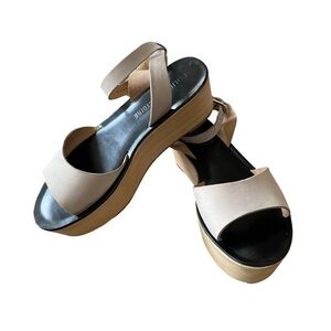 Pour La Victoire Ciara Platform Sandals Taupe Nubuck Size 6.5